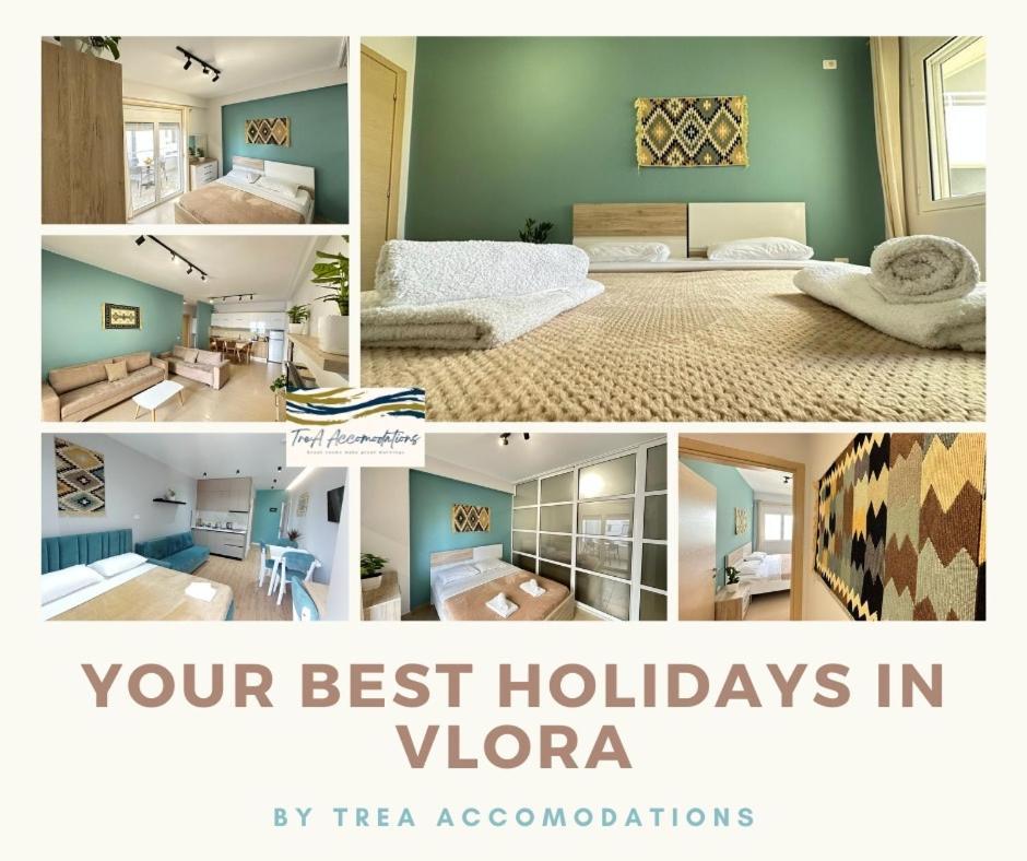 Trea Accomodations - On Private Beach With Sunbed & Umbrella Vlore Exterior photo